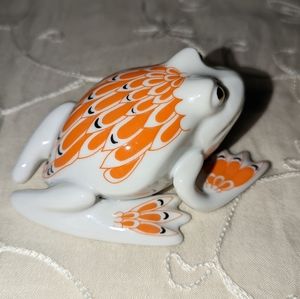 Vintage Hollohaza Hungry 1831 frog porcelain figurine.
